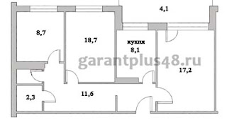 3-х комнатная квартира ленинградской планировки