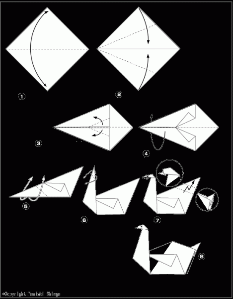 Как сделать лебедя из бумаги: простой вариант оригами с фото и видео