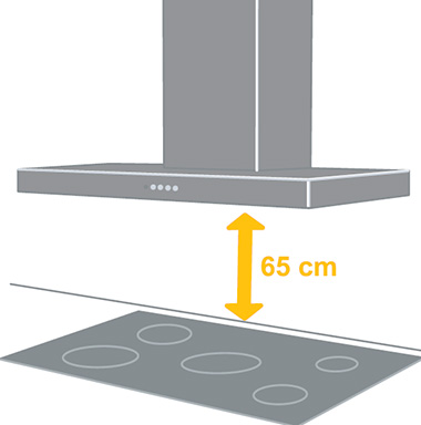 Чтобы вытяжка поглощала все запахи, нужно правильно определить ее высоту от уровня варочной поверхности