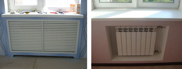 открытый и закрытый фасад радиаторов отопления