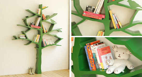 Полка для книг в форме дерева для детской