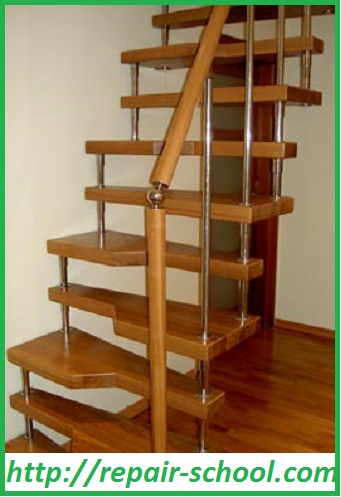 Конструкция лестницы «утиный шаг»