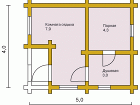 Проект каркасно-щитовой бани